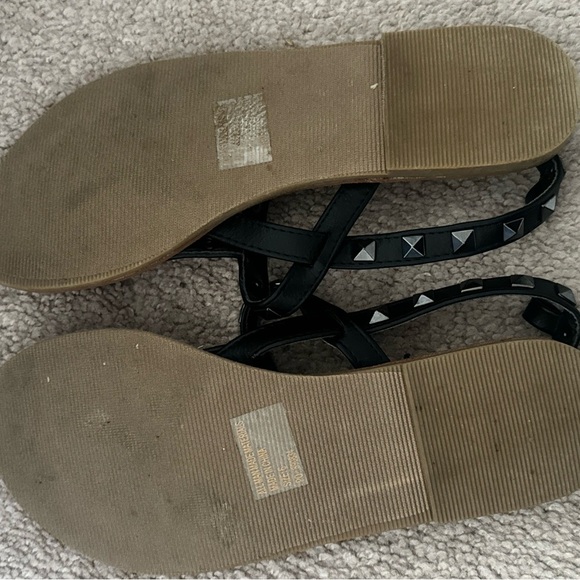 Black Studded Women's Sandals - Picture 4 of 4